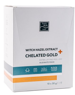 Альгинатная лифтинг-маска "Witch hazel extract + Chelated gold" 30 гр*10 шт Beauty Stylе