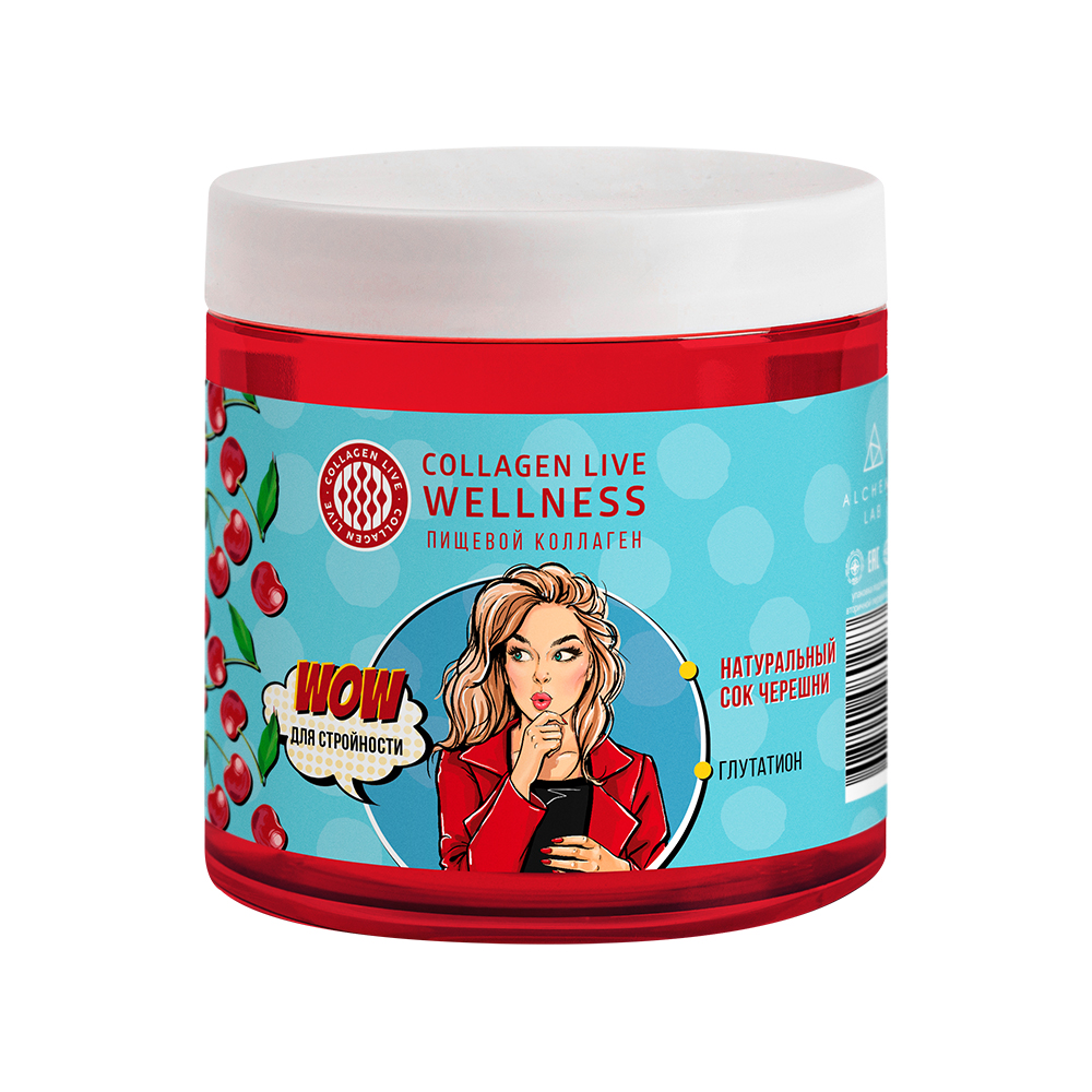 Биокомплекс COLLAGEN LIVE WELLNESS черешня, 500г