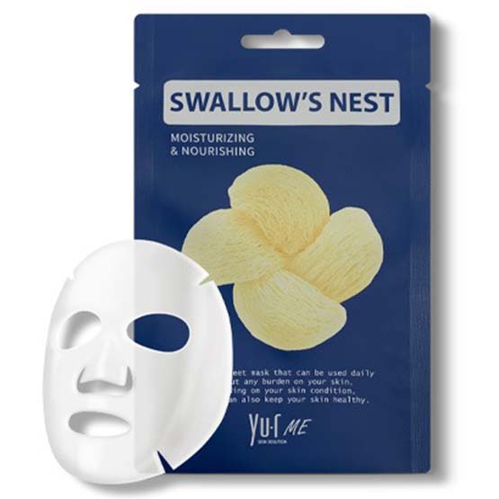 Тканевая маска для лица с экстрактом ласточкиного гнезда YU.R Me Swallow's Nest Sheet Mask, 1 шт