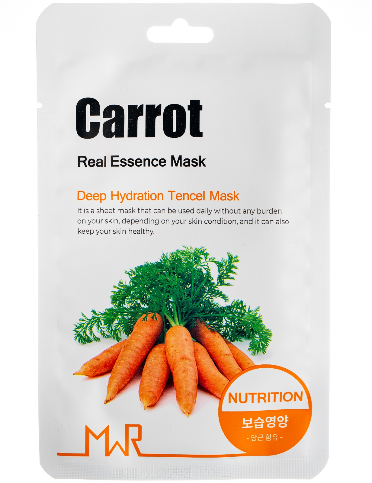 Маска для лица с экстрактом моркови MWR Carrot Sheet Mask, 1 шт.